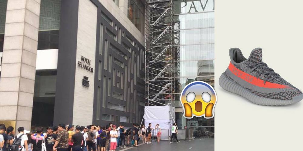 600+ Malaysians Lined Up In Front Of Pavilion For Adidas' Yeezy Kicks