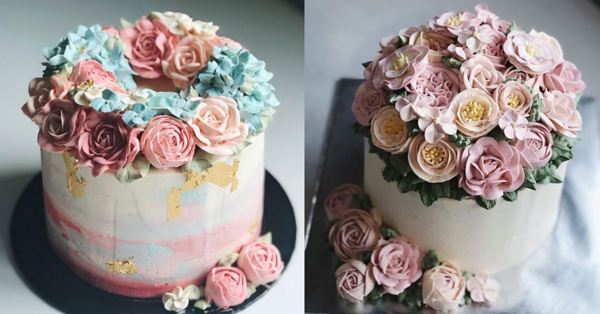 Buttercream Flower Cake Collage — Eat Cake Be Merry